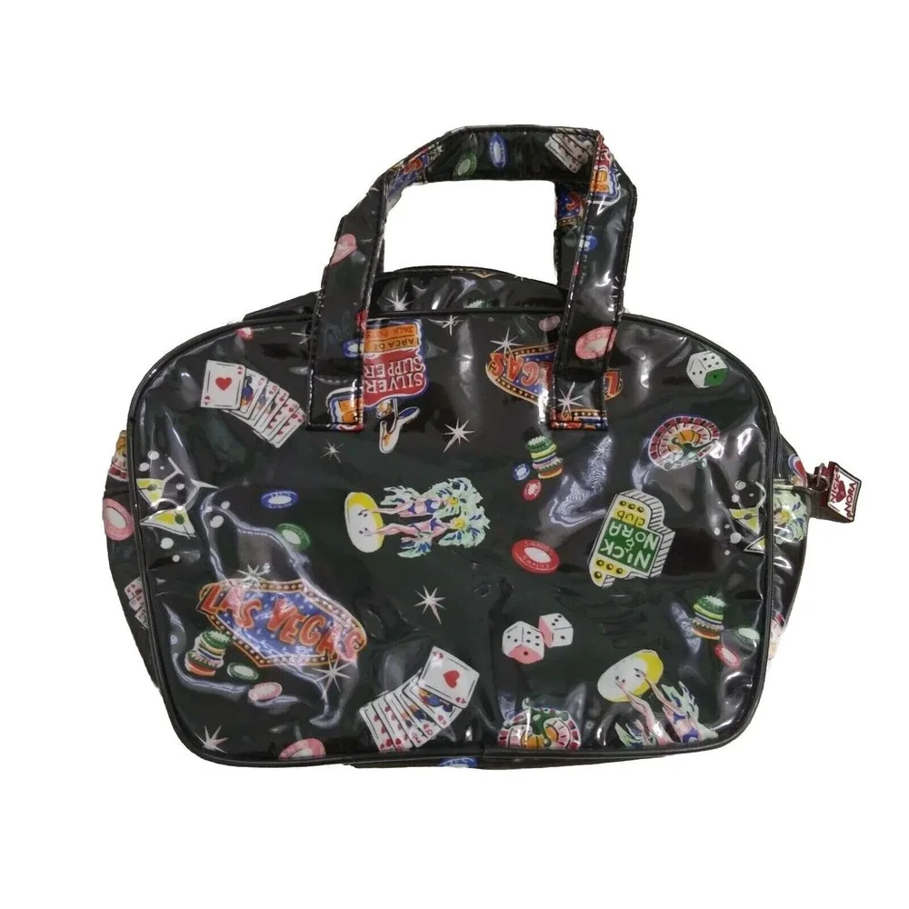 NICK & NORA Travel Las Vegas Bag Tote Cosmetic Set of 2 Casino Club